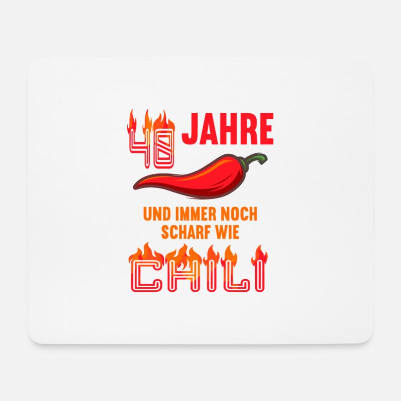 48 Jahre und immer noch scharf wie Chili - Mousepad (Querformat) - Weiß