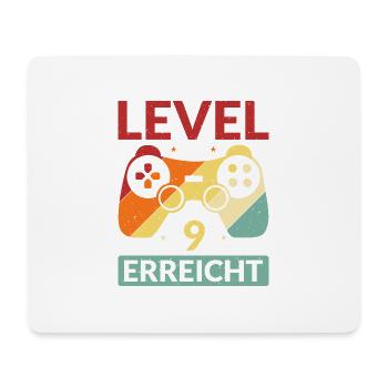 Level 9 Erreicht Gamer - Mousepad (Querformat) - Weiß - Vorne