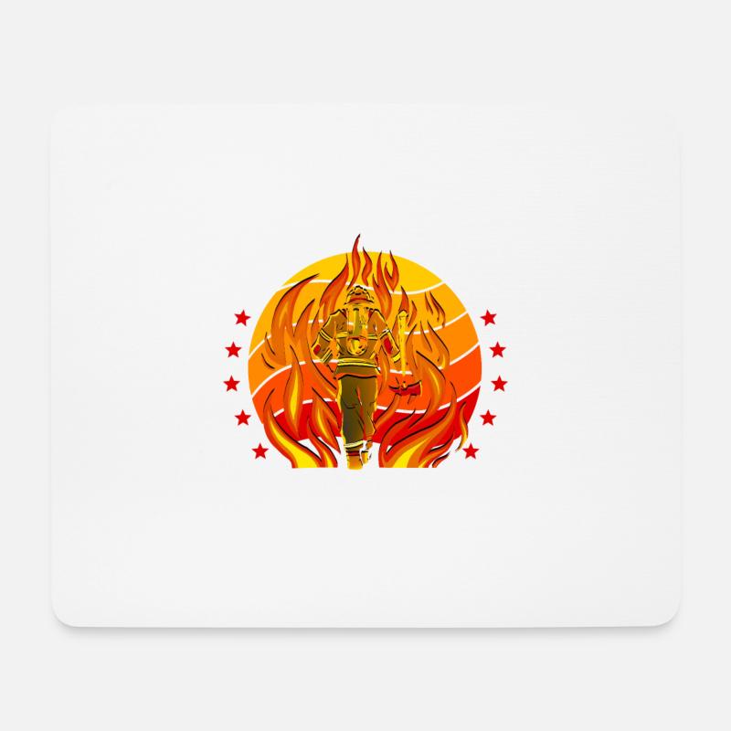 Feuerwehr Papa Feuerwehrmann - Mousepad (Querformat) - Weiß