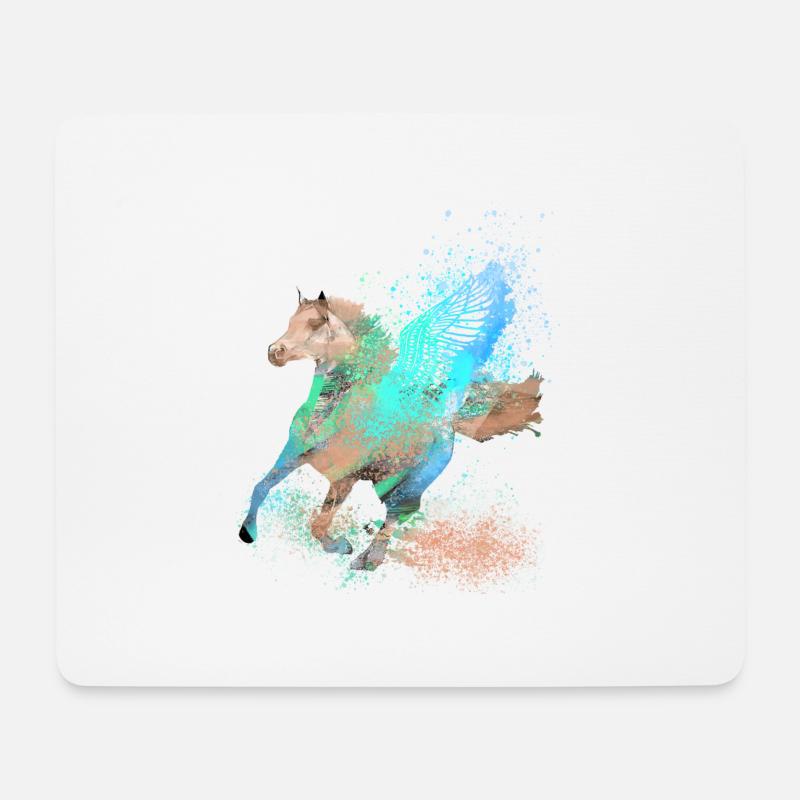 fliegendes pferd,pferd mit flügel,pferd,graffiti - Mousepad (Querformat) - Weiß