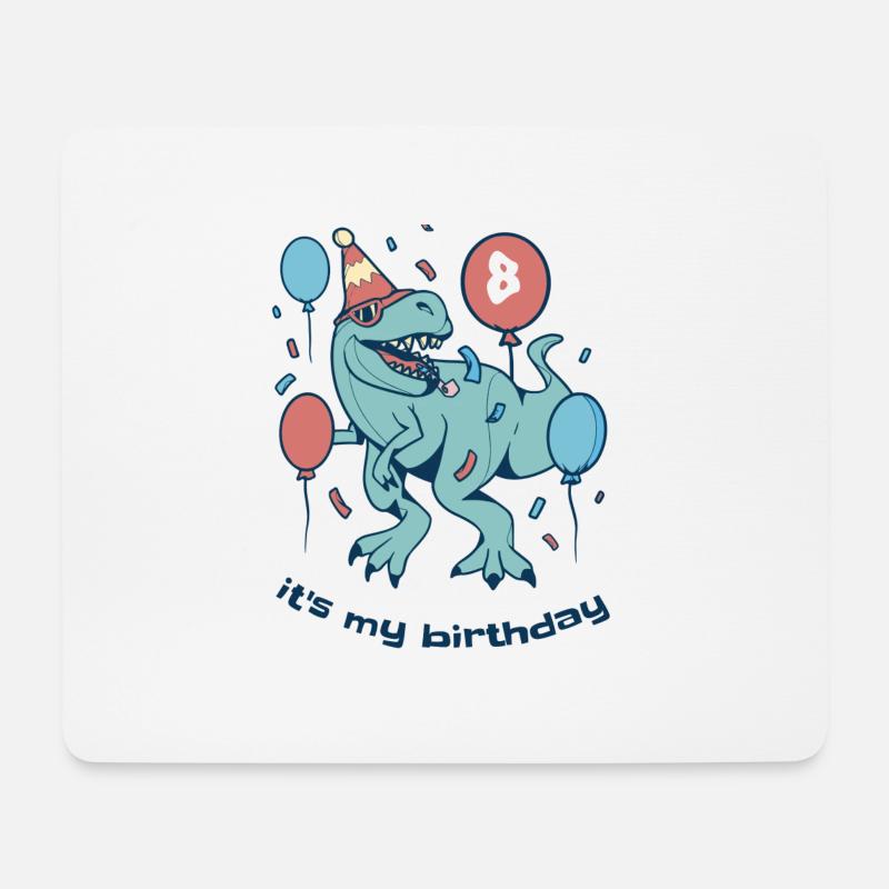 Its my Birthday Dino - Mousepad (Querformat) - Weiß