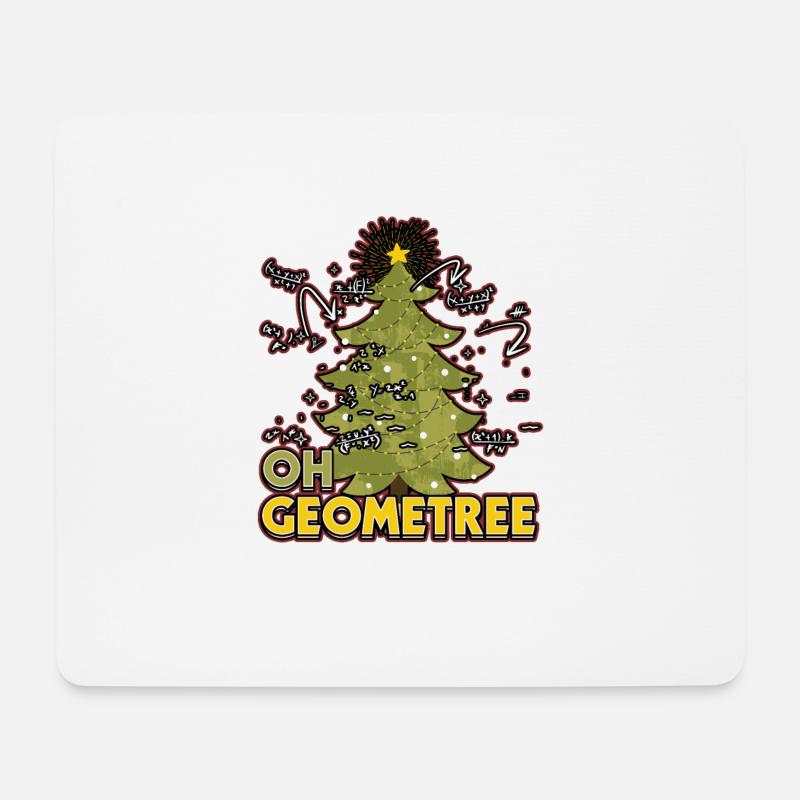 Oh Geometree Xmas Design for a Math Teacher Math - Mousepad (Querformat) - Weiß