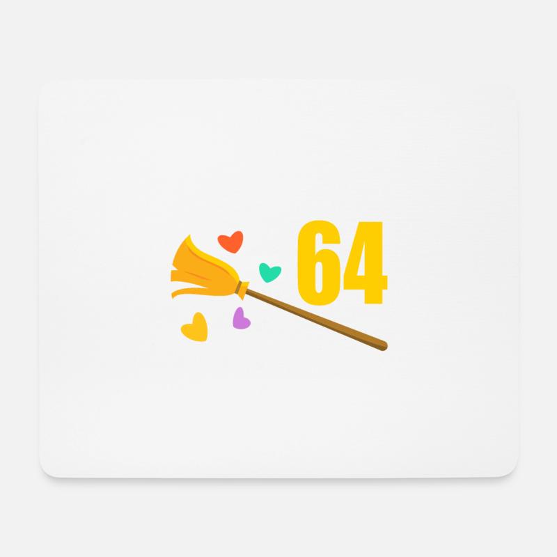 Alter Besen Junger Feger 64 Jahre 64. Geburtstag - Mousepad (Querformat) - Weiß