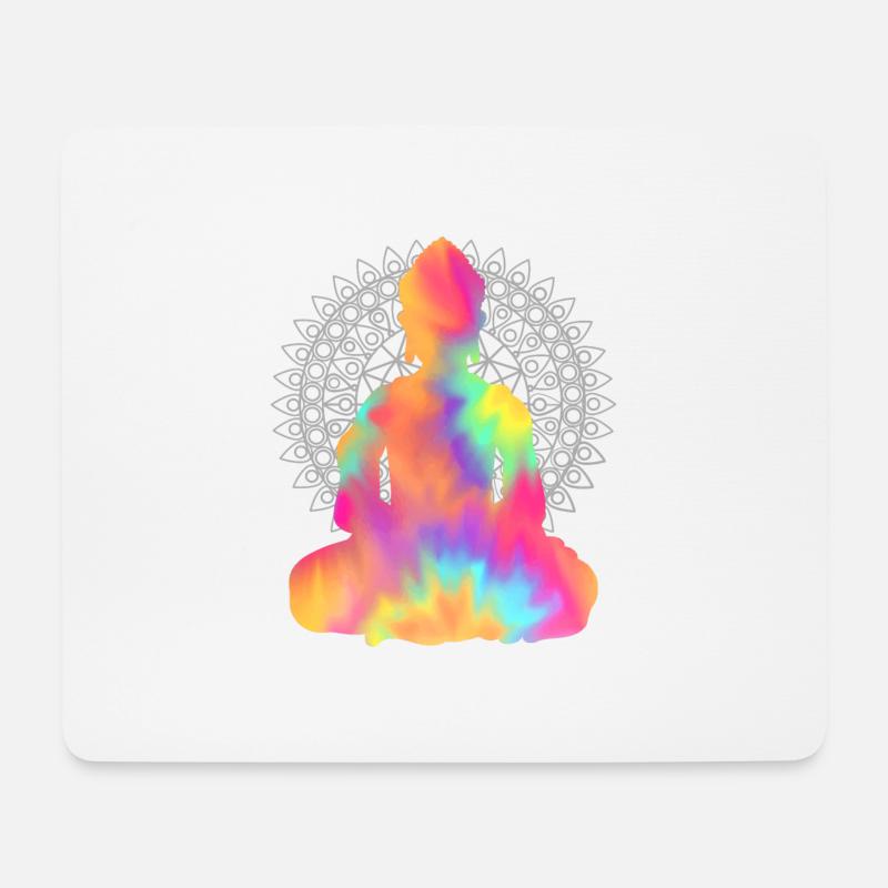 Buddha TieDye - Mousepad (Querformat) - Weiß