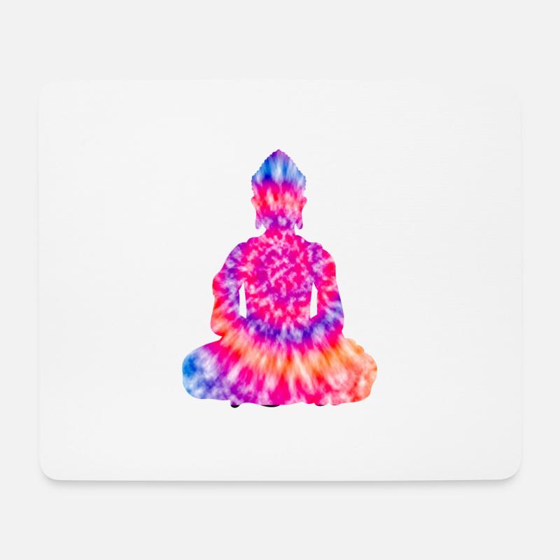 Buddha TieDye - Mousepad (Querformat) - Weiß