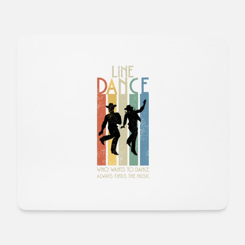 Who wants to dance Line Dancing - Mousepad (Querformat) - Weiß