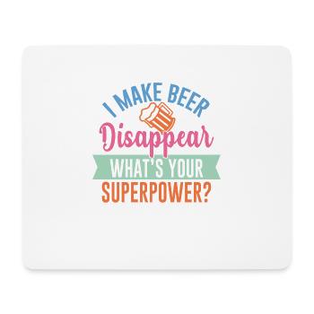 Je fais disparaître la bière - votre superpouvoir? - Tapis de souris (format paysage) - blanc - Devant