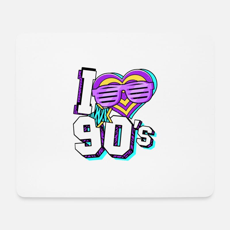 90er Jahre I Love 90s - Mousepad (Querformat) - Weiß