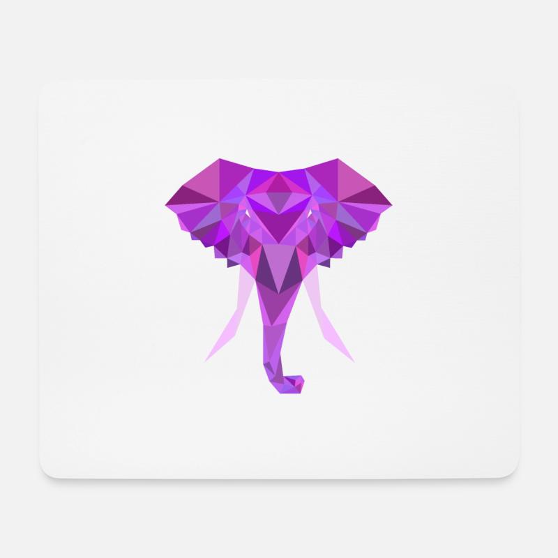 Elephant Low Poly Polygon - Mouse Pad (horizontal) - white