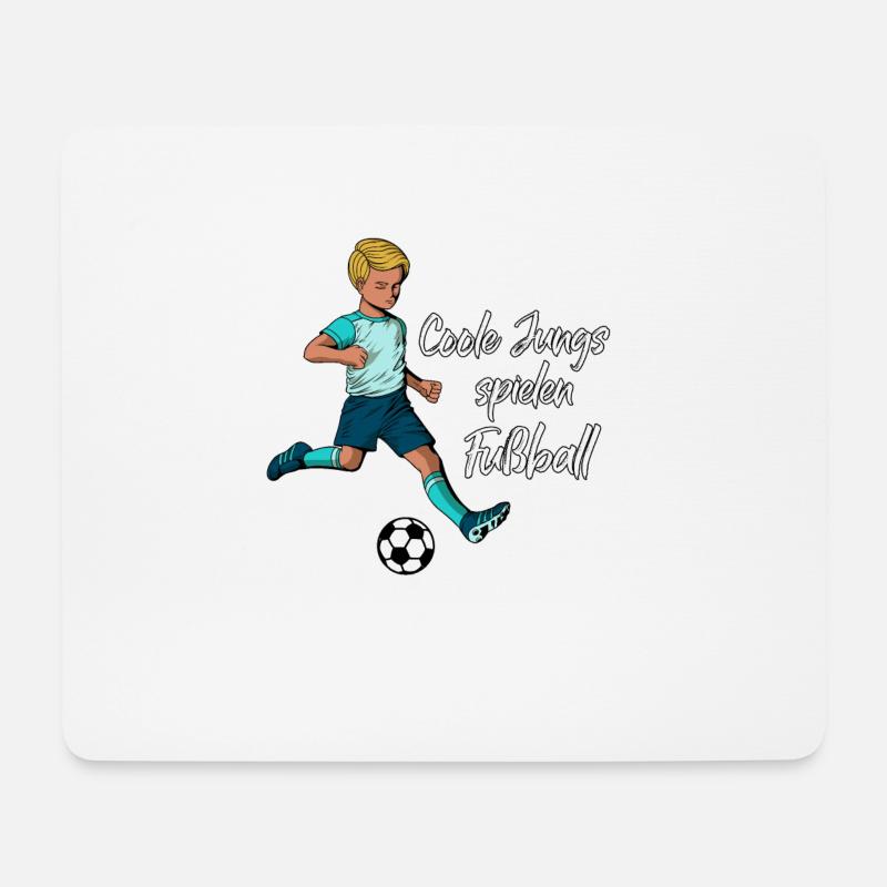 Coole Jungs spielen Fußball - Mousepad (Querformat) - Weiß