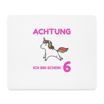 Achtung ich bin schon 6 - Mousepad (Querformat) - Weiß - Vorne