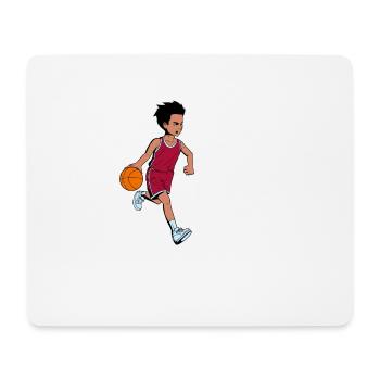 Un garçon joue au basket-ball - J’ai 6 ans - Tapis de souris (format paysage) - blanc - Devant