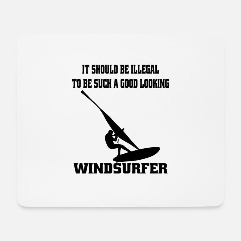 Windsurfer Geschenk Windsurfing Surfen Kitesurfer - Mousepad (Querformat) - Weiß