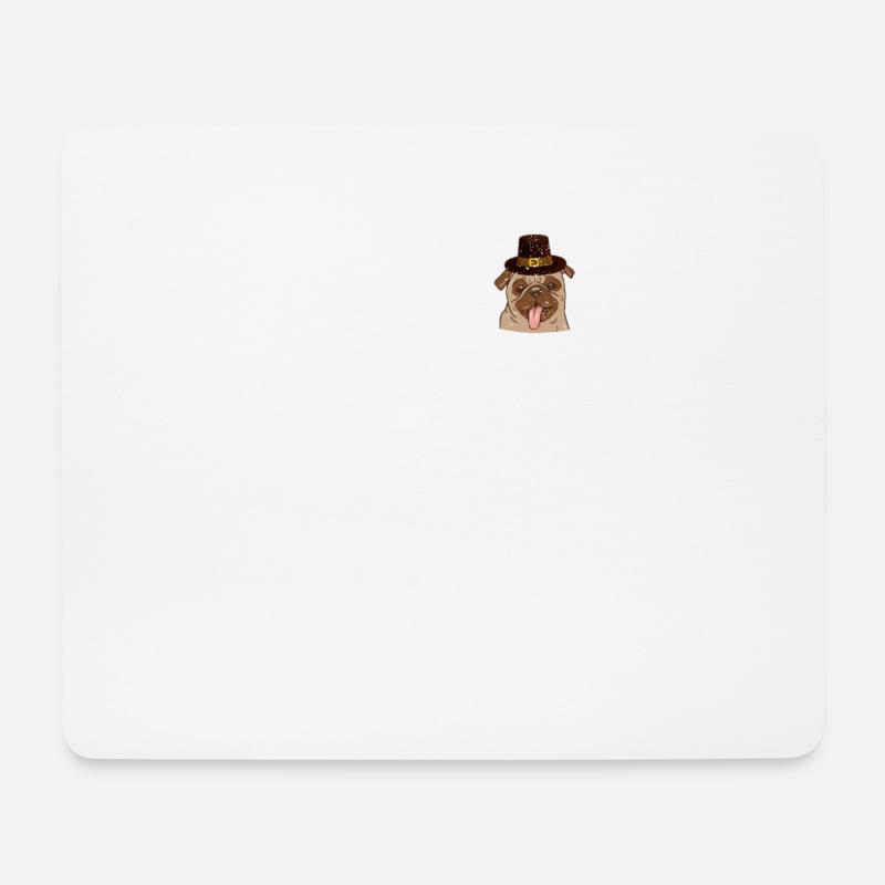 Tasche Pilgrim Mops Türkei Thanksgiving Hund - Mousepad (Querformat) - Weiß