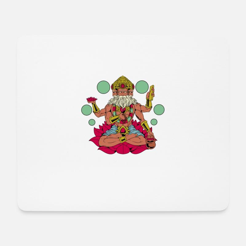 Hindu Gott - Brahma - Mousepad (Querformat) - Weiß