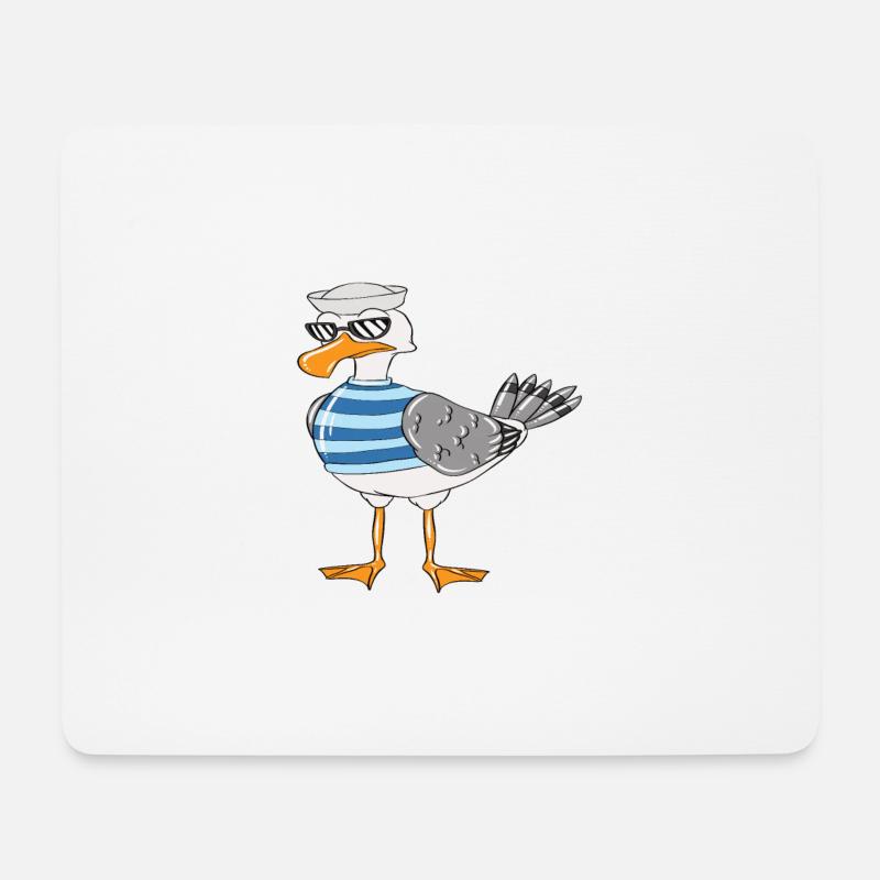 Nordsee Möwe Ostsee Urlaub Bin Da Kann Losgehen - Mousepad (Querformat) - Weiß