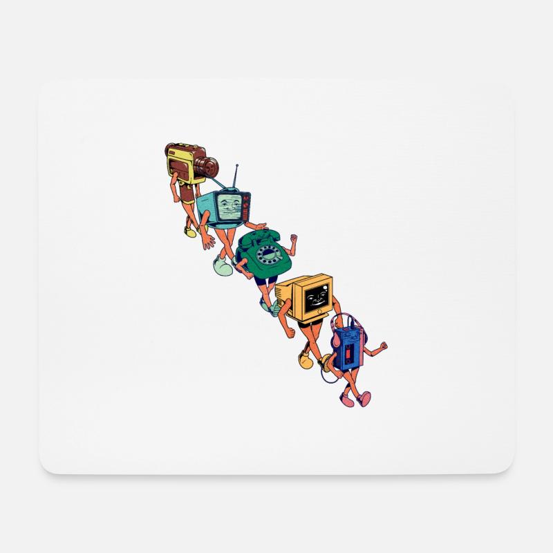 Walkman und Freunde - Never Forget - Mousepad (Querformat) - Weiß