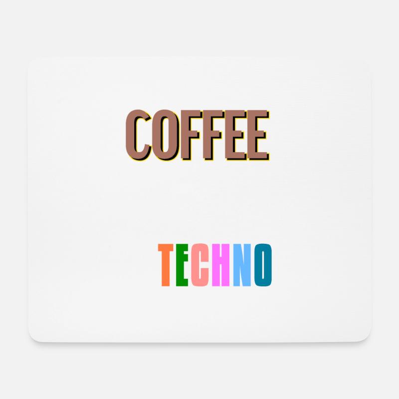 COFFEE & TECHNO Awesome Retro Music Techno - Mousepad (Querformat) - Weiß