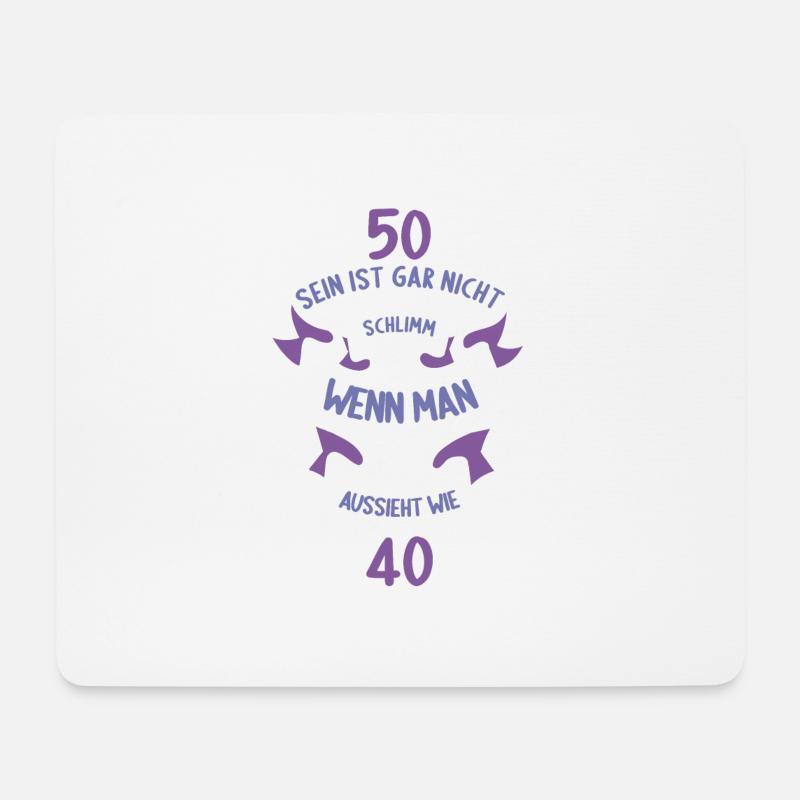 50 sein ist nicht schlimm wenn man 50 Geburtstag - Mousepad (Querformat) - Weiß