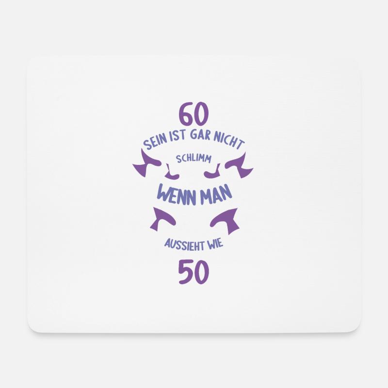 60 sein ist nicht schlimm wenn man 60 Geburtstag - Mousepad (Querformat) - Weiß