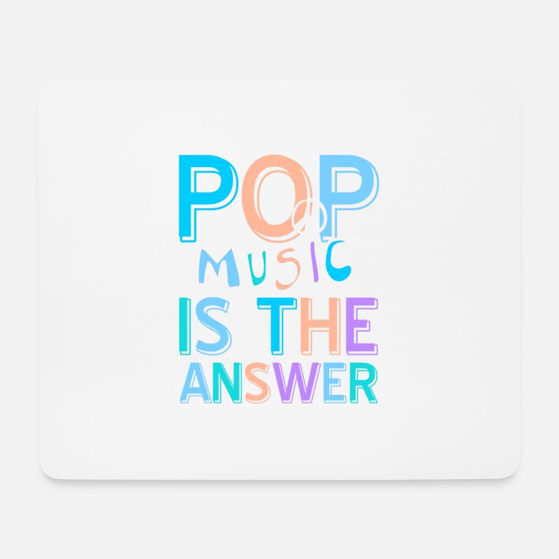 Pop Music Is The Answer Awesome Retro T-Shirt - Mousepad (Querformat) - Weiß
