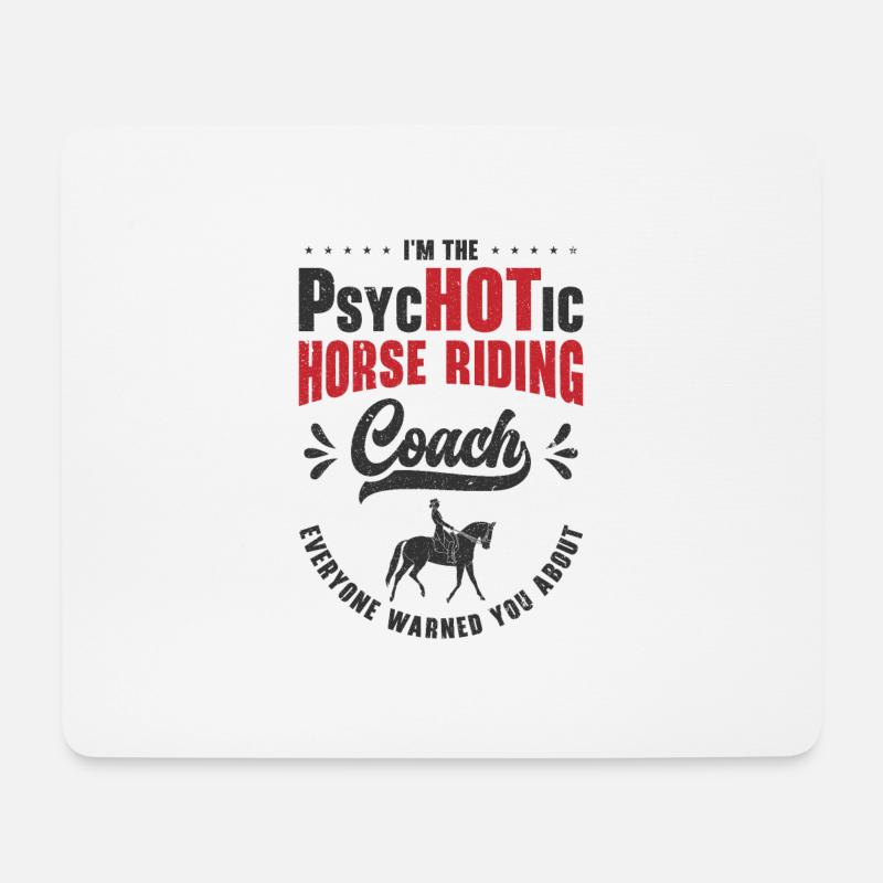 Reiten Reitlehrer Lustiger Psychotischer - Mousepad (Querformat) - Weiß