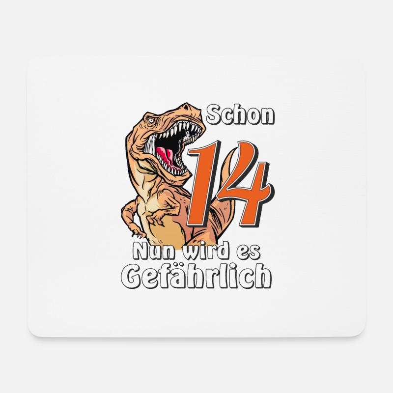 GEBURTSTAG Schon 14 - Mousepad (Querformat) - Weiß