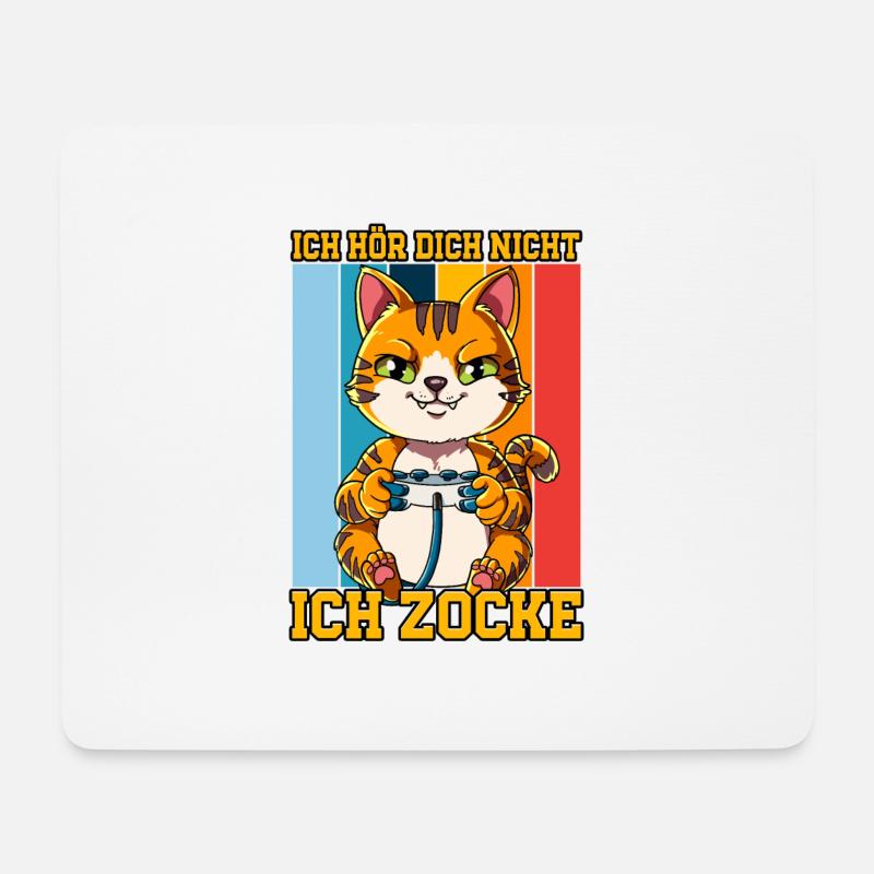 Zocken Gaming Ich Höre Dich Nicht Ich Zocke - Mousepad (Querformat) - Weiß