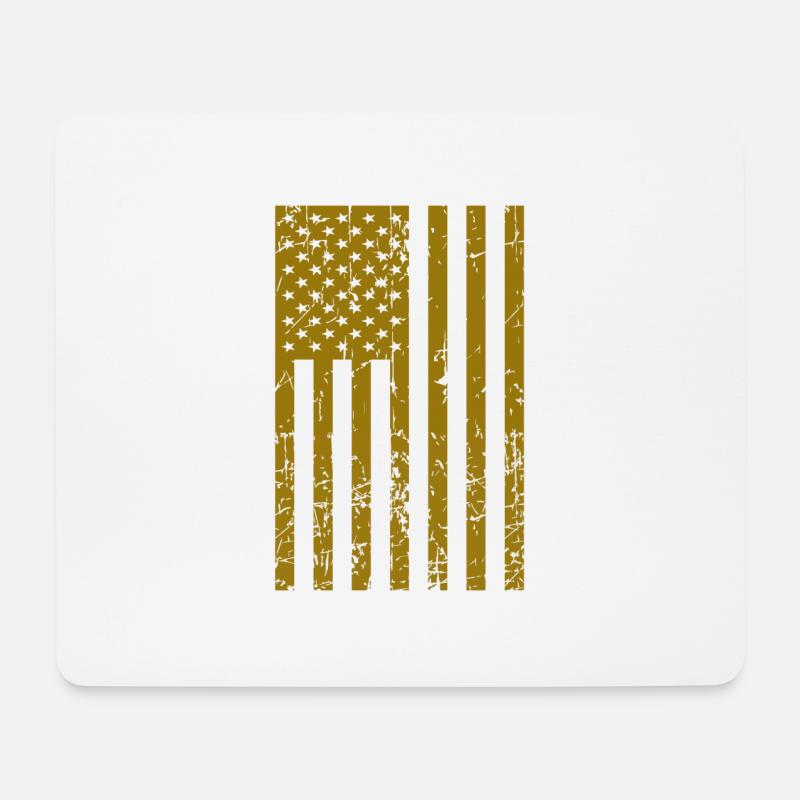 USA flagge golden vintage - Mousepad (Querformat) - Weiß