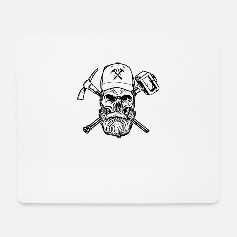 Ruhrpott Bergwerk Hammer & Eisen Pott Kohlewerk - Mousepad (Querformat) - Weiß
