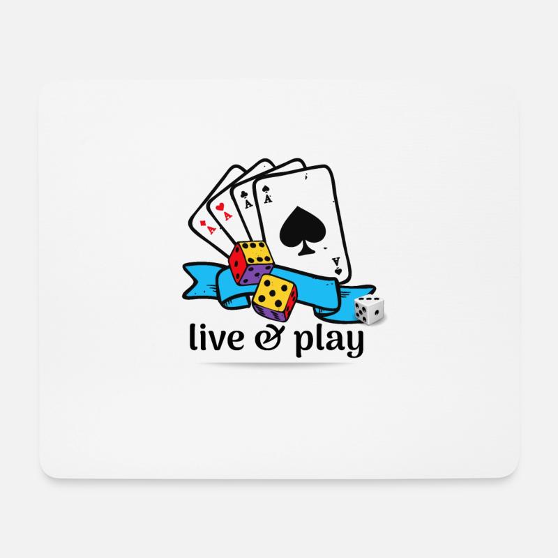 live & play - Mousepad (Querformat) - Weiß