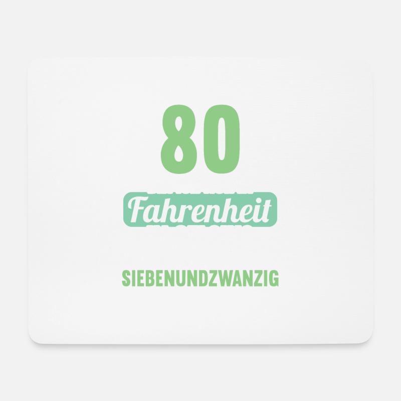 80 bin ich in Fahrenheit in Celsius 80 Geburtstag - Mousepad (Querformat) - Weiß