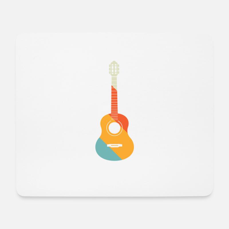 E Gitarre Gitarrist Akustik Gitarre Musiker - Mousepad (Querformat) - Weiß