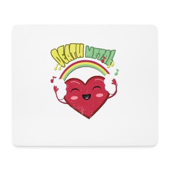 Death Metal Cute Heart - Mouse Pad (horizontal) - white - Front