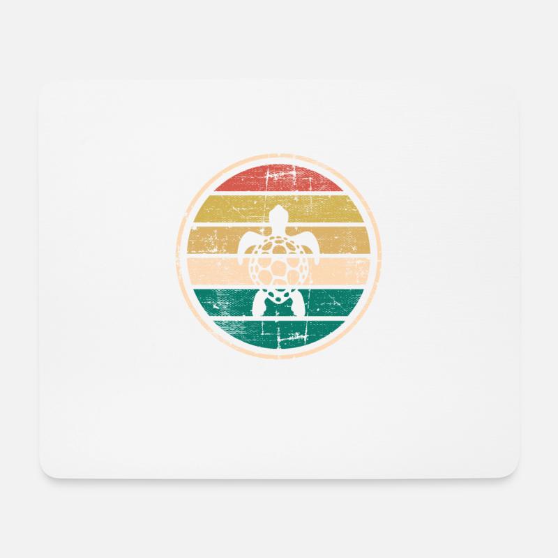Turtle Retro Animal Sea Reptile Gift idea - Mousepad (Querformat) - Weiß