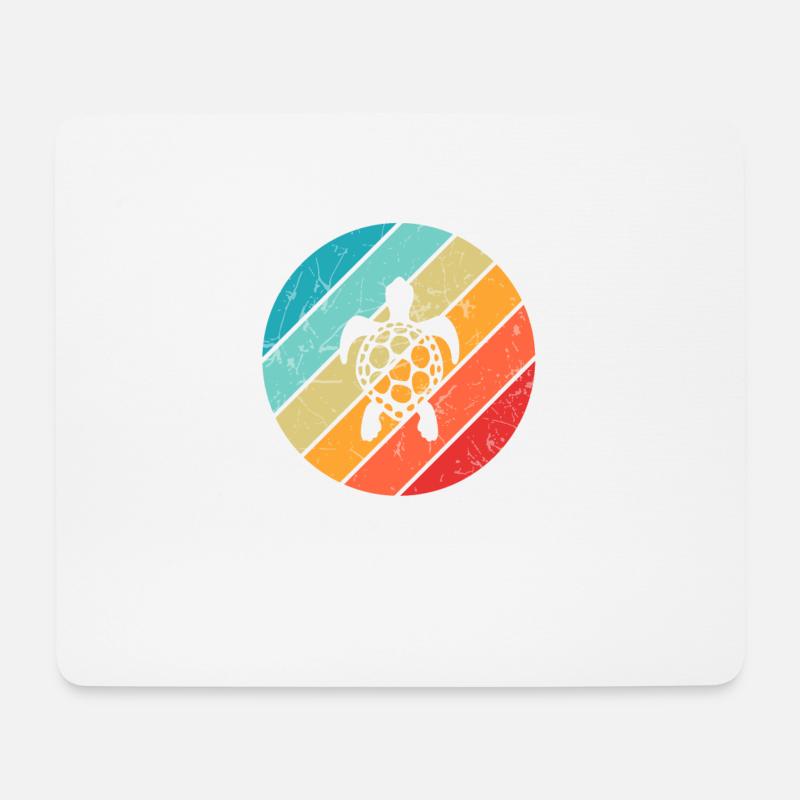 Turtle Retro Animal Sea Reptile Gift idea - Mousepad (Querformat) - Weiß