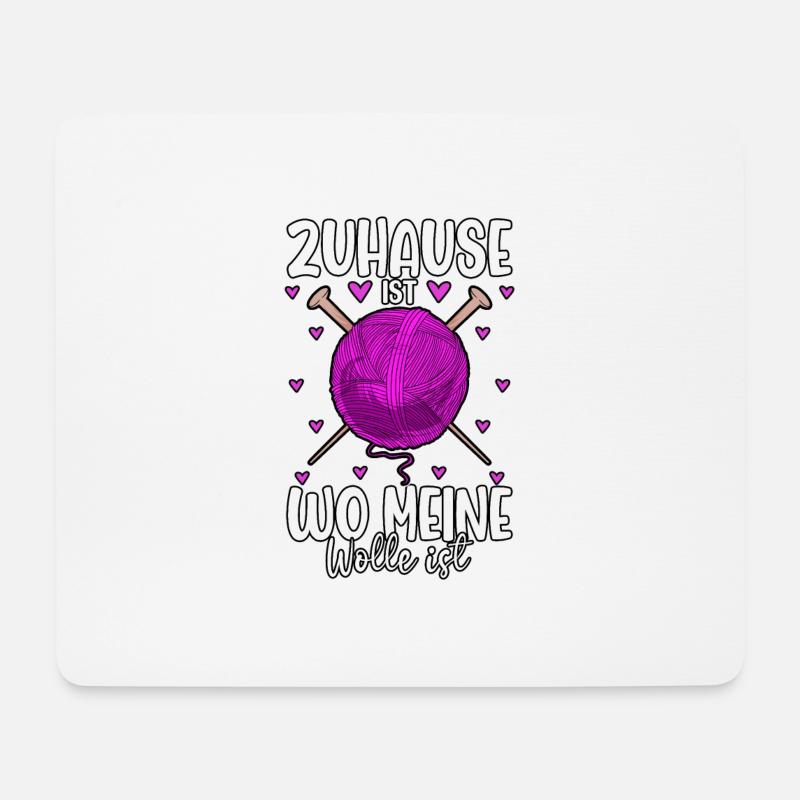 Häkeln - Mousepad (Querformat) - Weiß