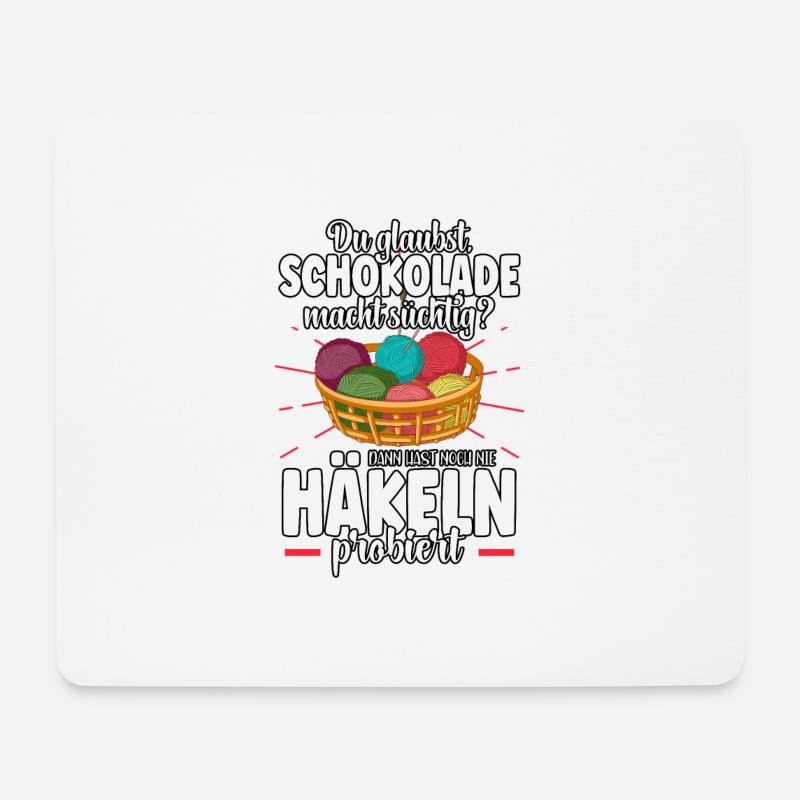 Häkeln - Mousepad (Querformat) - Weiß