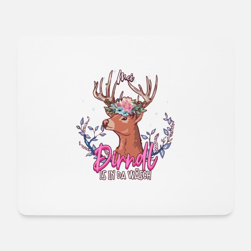 Mei Dirndl Is In Da Wäsch - Mousepad (Querformat) - Weiß