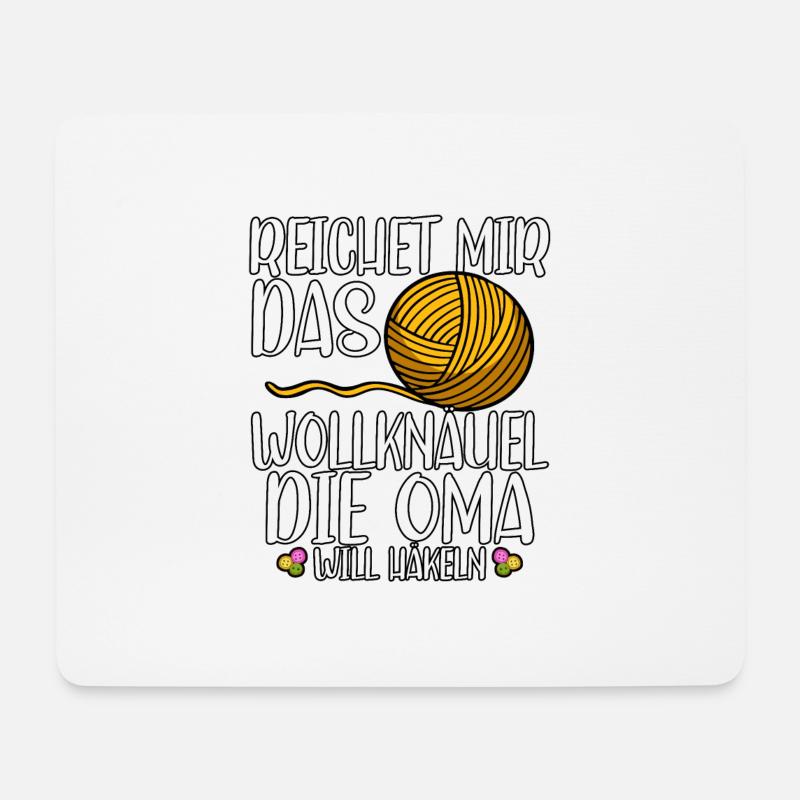 Häkeln Oma - Mousepad (Querformat) - Weiß