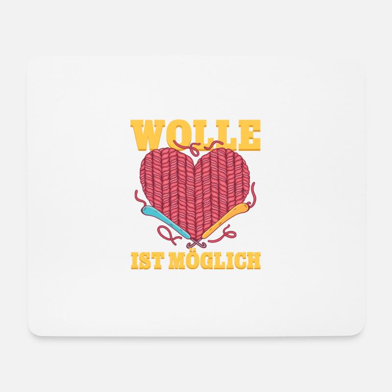 Häkeln - Mousepad (Querformat) - Weiß