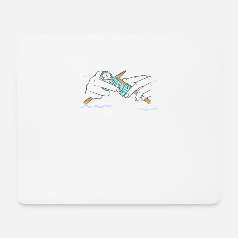 Häkeln - Mousepad (Querformat) - Weiß