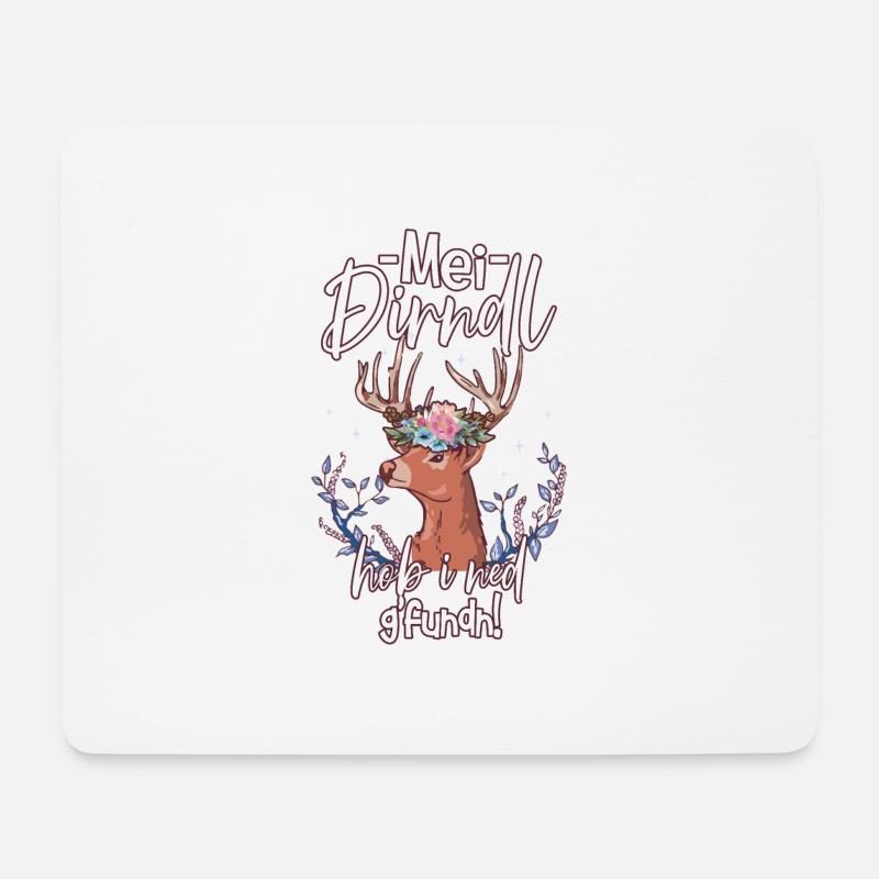 Mei Dirndl Hob I Ned Gfundn - Mousepad (Querformat) - Weiß