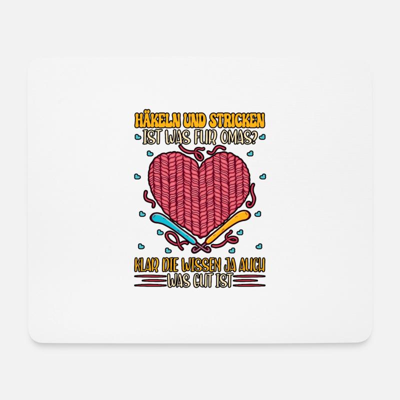 Häkeln Oma - Mousepad (Querformat) - Weiß