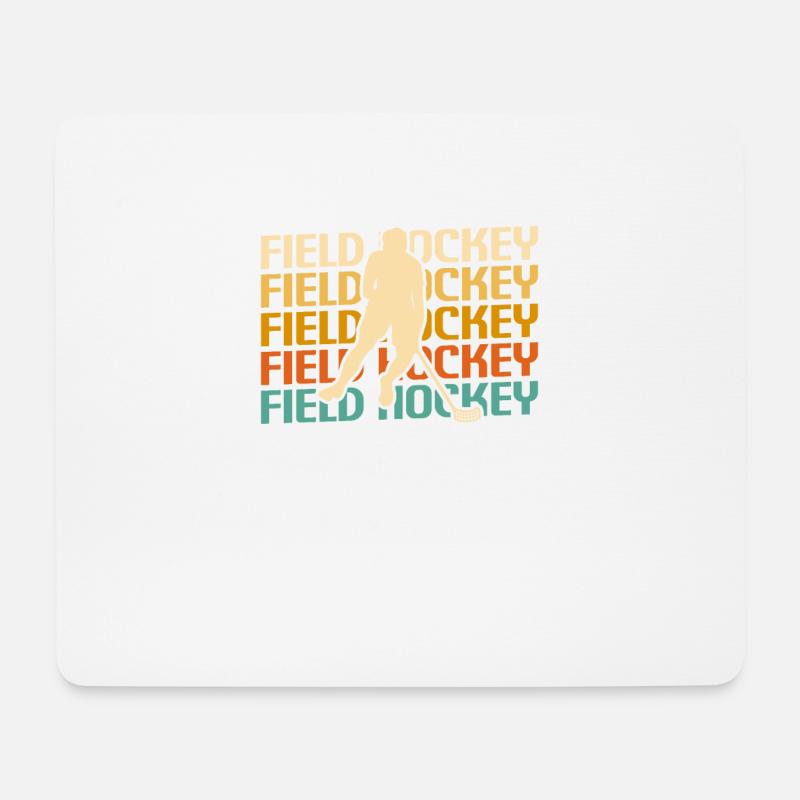Retro Vintage Classic Field Hockey Player - Mousepad (Querformat) - Weiß