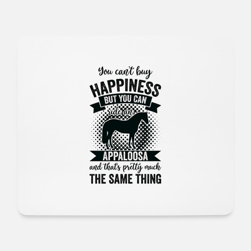 Reiten - Appaloosa -Pferd - Mousepad (Querformat) - Weiß