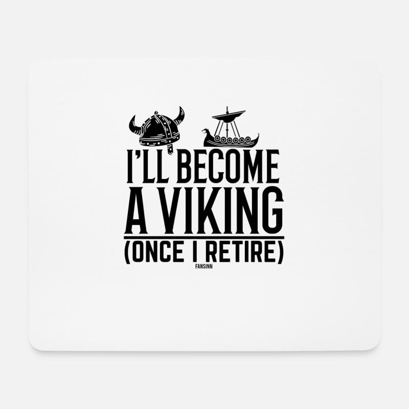 Wikinger in Rente - Mousepad (Querformat) - Weiß