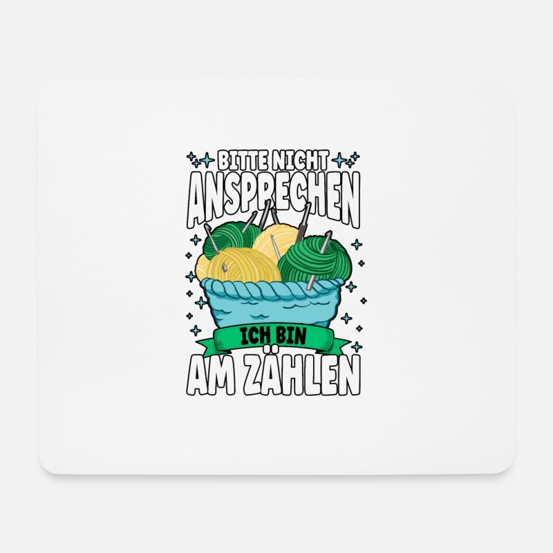 Häkeln - Mousepad (Querformat) - Weiß