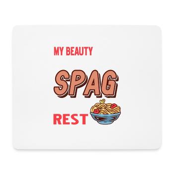 Spag résout le reste de mes problèmes T-Shirt amusant - Tapis de souris (format paysage) - blanc - Devant