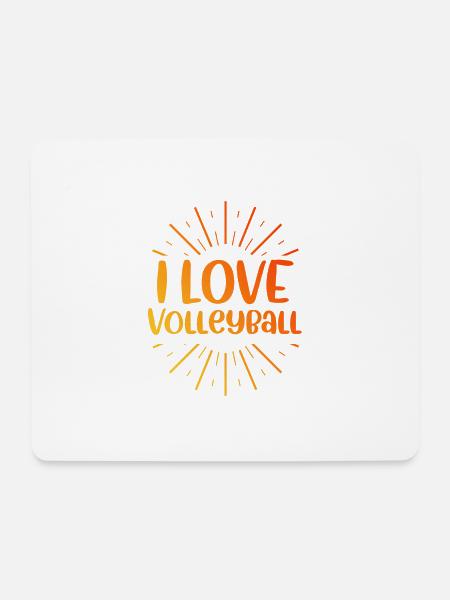 Ich liebe Volleyball - Mousepad (Querformat) - Weiß